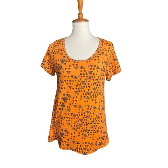 LuLaRoe Tops - LuLaRoe Tunic Women Size Medium Orange Geometric Graphic T-shirt Casual Fun